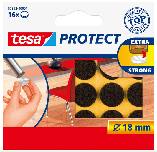 TESA Filzgleiter Protect 18mm 578920000 braun, rund 16 Stück Idealshop