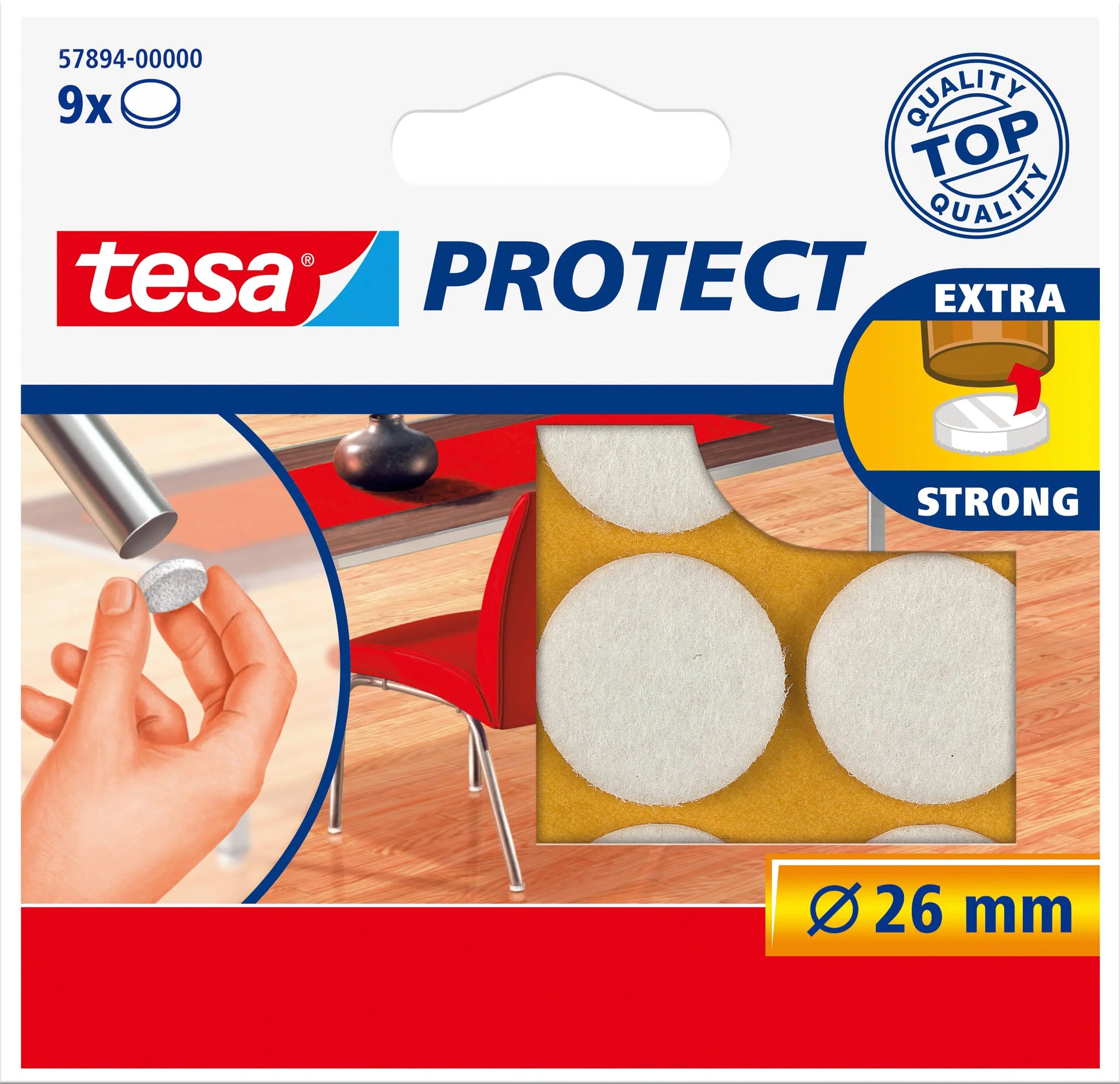 TESA Filzgleiter Protect 26mm 578940000 weiss, rund 9 Stück Idealshop