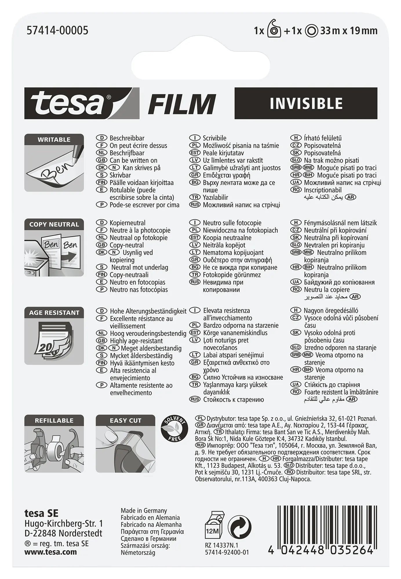 TESA Klebeband Abroller 19mmx33m 574140000 Idealshop