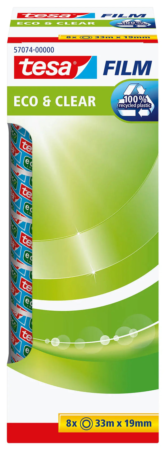 TESA Klebeband Eco & Clear 19mmx33m 570740000 8 Rollen Idealshop