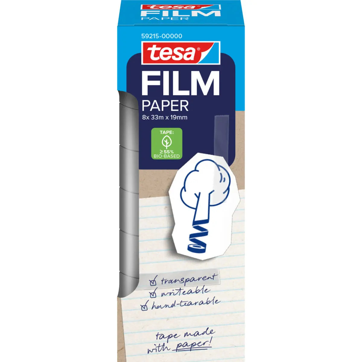 TESA Klebeband Papier 33mx19mm 59215-00000-01 8 Rollen Idealshop
