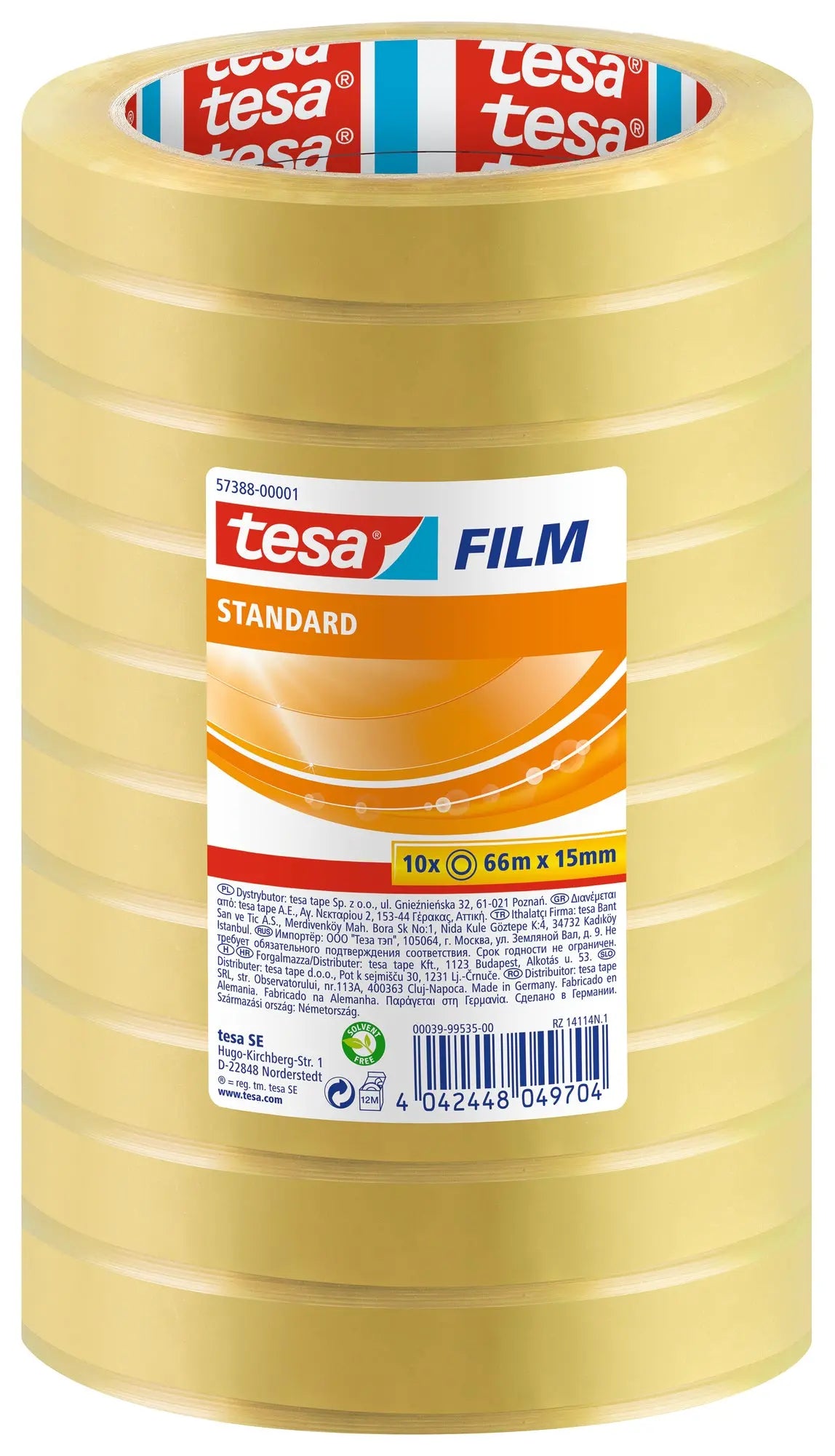 TESA Klebeband stand.Box 66mx15mm 573880000 geschrumpft 10 Stk. Idealshop