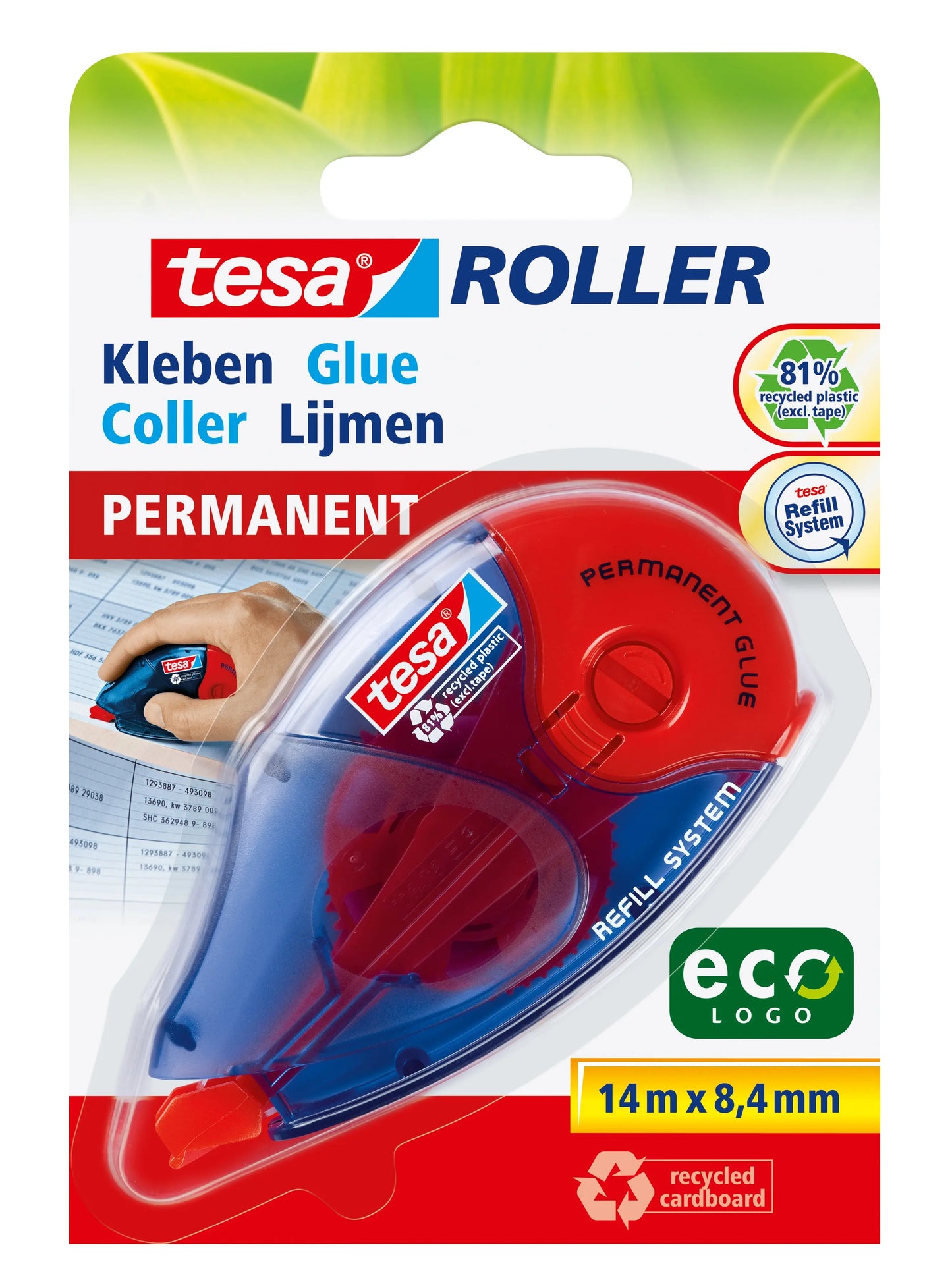 TESA Kleberoller Eco Logo 591510000 8,4mmx14m permanent Idealshop