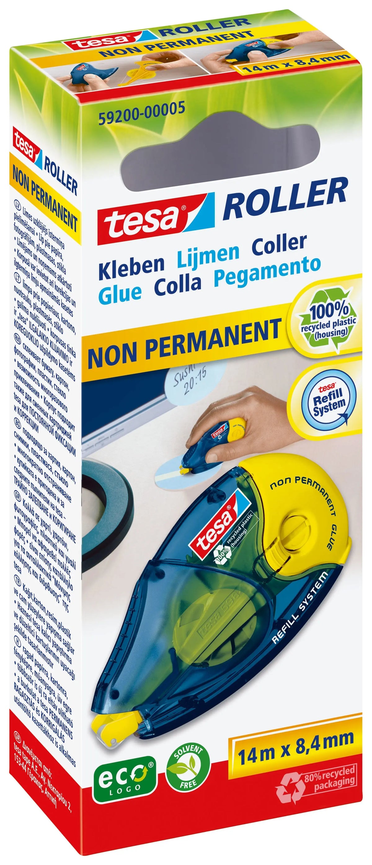 TESA Kleberoller ecoLogo 592000000 non-perm. 8.4mmx14m Idealshop
