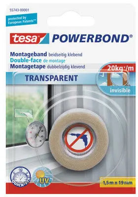TESA Powerbond Transp. 19mmx1.5m 557430000 Montageband, doppelseitig Idealshop