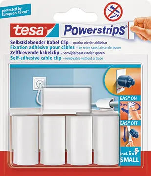 TESA Powerstrips Kabel-Clip 580350001 bis 8mm Kabelstärke 5 Stück Idealshop