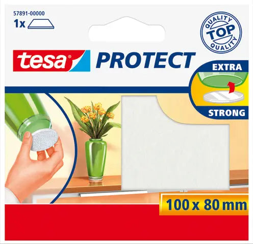 TESA Protect Filzgleiter 100mmx80mm 578910000 weiss, zuschneidbar, kratzfest Idealshop