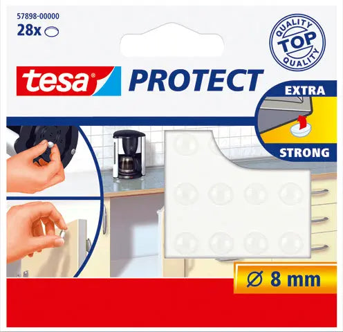TESA Protect Lärm/Rutschstopper 8mm 578980000 transparent, rund 28 Stück Idealshop