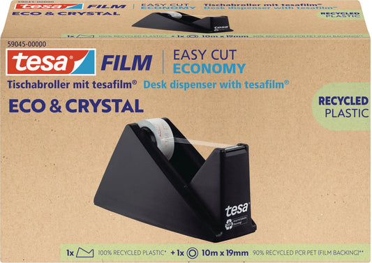 TESA Tesafilm eco&crystal 10mx19mm 59045-00000 Tischabroller schwarz 1 Stück Idealshop