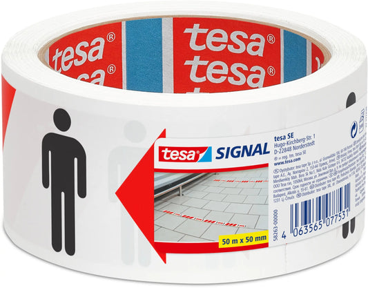TESA Warnband Social Distancing 58263-00000 rot, weiss, schwarz 50mmx50m Idealshop