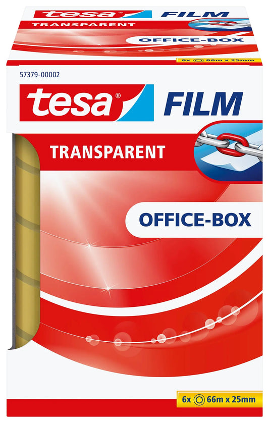 TESA tesafilm transparent 25mmx66m 573790000 5 Rl. + 1 Rl. in Office-Box Idealshop