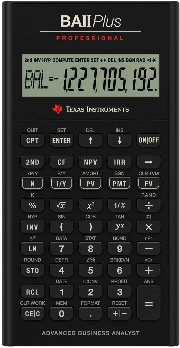 TEXAS INSTRUMENTS Finanzrechner BA II Plus Professi professional d/f/e Idealshop