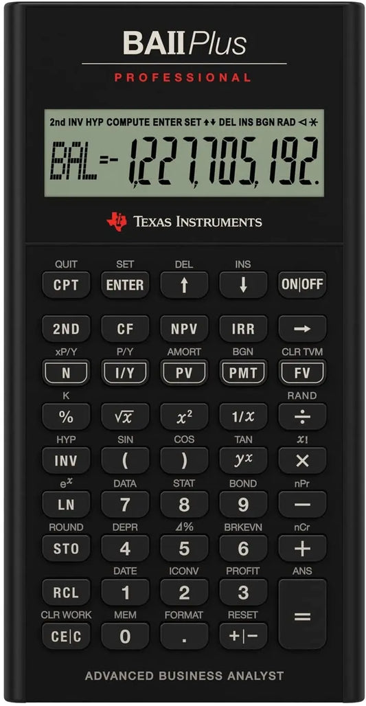 TEXAS INSTRUMENTS Finanzrechner BA II Plus Professi professional d/f/e Idealshop