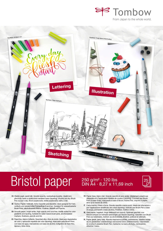 TOMBOW Zeichenblock Bristol A4 PB-MARK 250g, 25 Blatt Idealshop