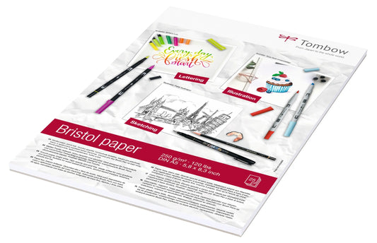 TOMBOW Zeichenblock Bristol A5 PB-MARK-5 hellweiss, 250g 25 Blatt Idealshop