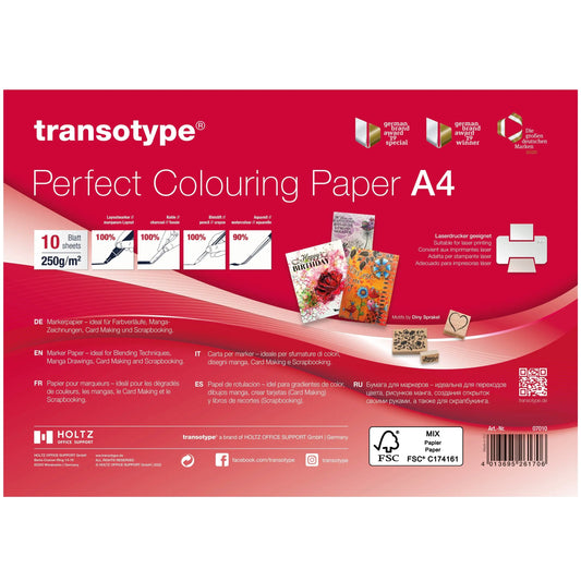 TRANSOTYPE Markerpapier A4 07010 250g/m2 10 Blatt Idealshop