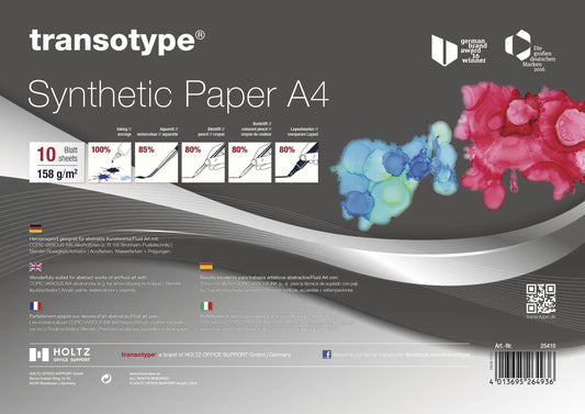 TRANSOTYPE Synthetic Papier A4 25410 158g, weiss 10 Blatt Idealshop