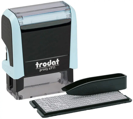 TRODAT Printy 4911 Typo 3 Zeilen Text 180853 pastellblau Idealshop