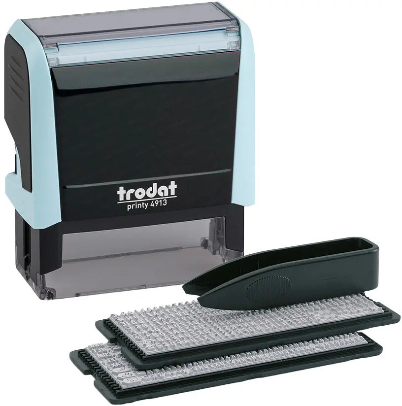 TRODAT Printy 4913 Typo 5 Zeilen Text 180861 pastellblau Idealshop