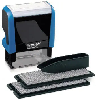 TRODAT Stempel Typomatic 4912TYPO blau/schwarz 3mm Idealshop