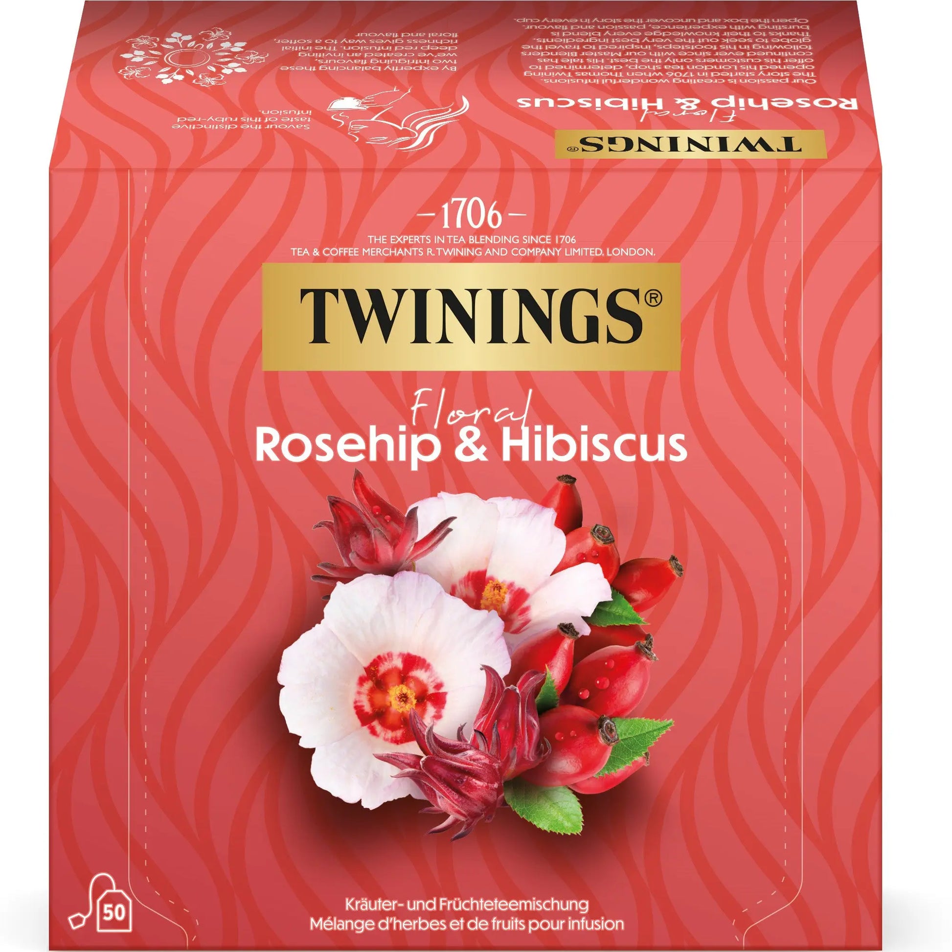 TWININGS Floral Hagebutte & Hibiskus 100012266 Beutel 2.5g, 50 Stk. Idealshop
