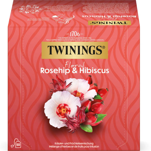 TWININGS Floral Hagebutte & Hibiskus 100012266 Beutel 2.5g, 50 Stk. Idealshop