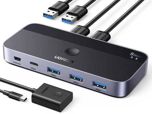 UGREEN 2x4 Sharing Switch Box 15705 USB 3.0 for 2PC's,Black Idealshop