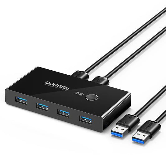 UGREEN 2x4 Sharing Switch Box 30768 USB 3.0 for 2 PCs,Black Idealshop
