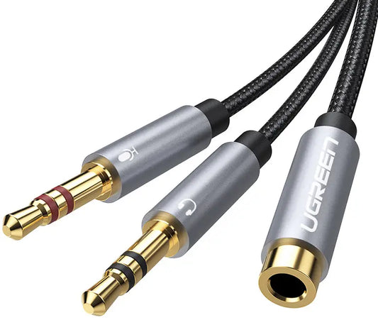 UGREEN Audio Cable 3.5mm Fem./2 Male 20899 aluminum Case, Black Idealshop