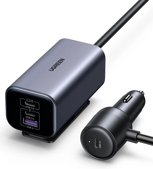 UGREEN Car Charger 150W,USB-C GaN 35571 USB-A+2xUSB-C Charging Hub Idealshop
