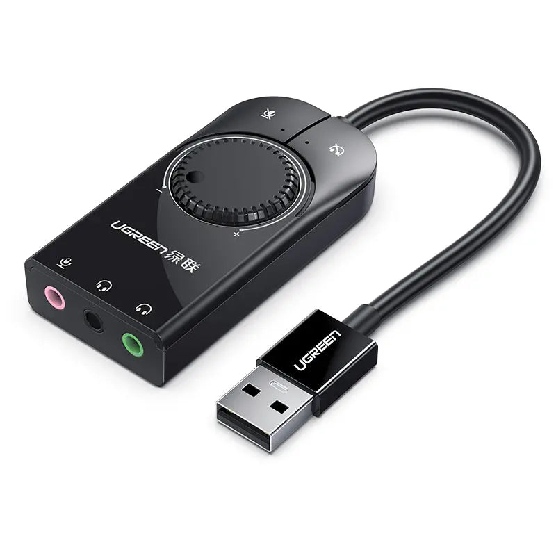 UGREEN External USB Sound Adapter 40964 15cm, Black Idealshop