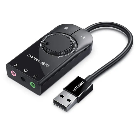 UGREEN External USB Sound Adapter 40964 15cm, Black Idealshop