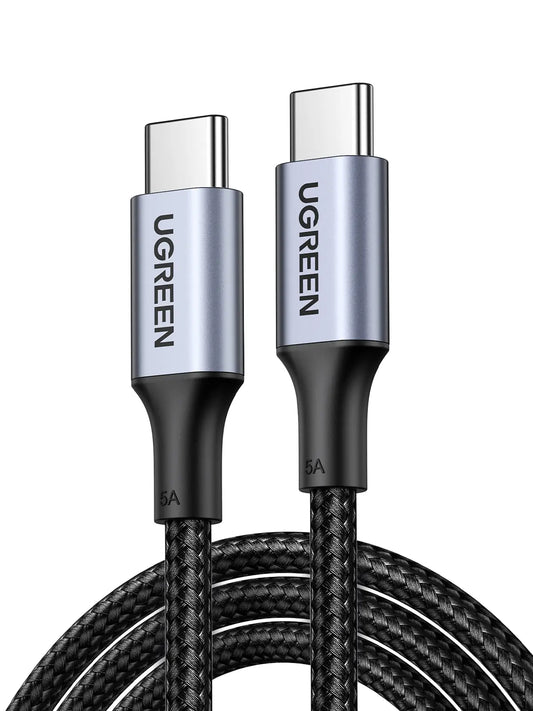 UGREEN Fast ChargingCable 100W Max 70427 5A,USB-C-USB-C,PD,Black 1m Idealshop