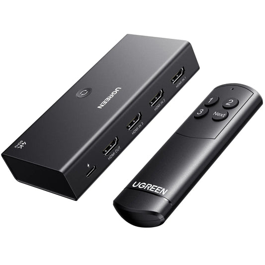UGREEN HDMI Switch 3 In 1 Out 4K 55857 In 3×HDMI, 1×IR, Out 1×HDMI Idealshop