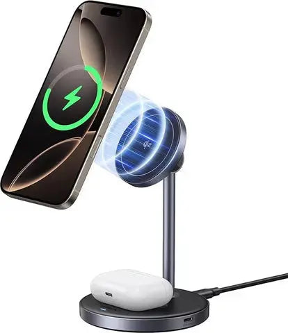 UGREEN Magnetic Wirelss Charger 45382 2-in-1 Qi2 25W, Black Idealshop