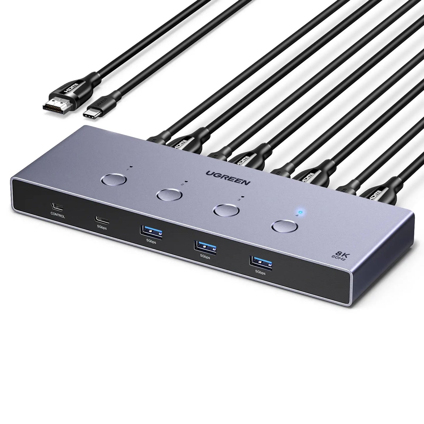 UGREEN Switch 4 In 1 Out,KMV 55397 1x HDMI,3x USB-A,1x USB-C,BB Idealshop