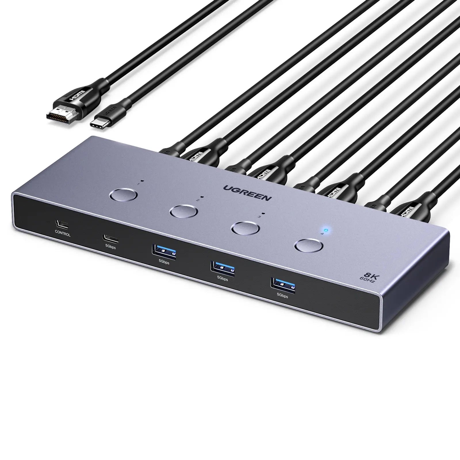 UGREEN Switch 4 In 1 Out,KMV 55397 1x HDMI,3x USB-A,1x USB-C,BB Idealshop