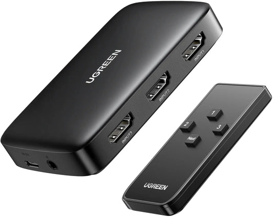 UGREEN Switcher HDMI 3 In 1 Out 80125 4K, 30HZ, Black, (BB) Idealshop