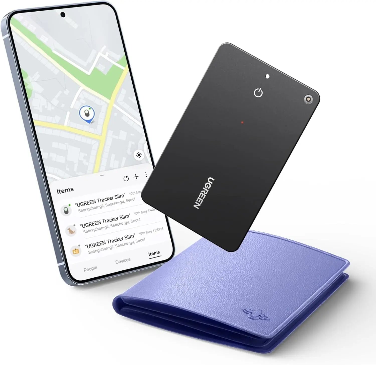 UGREEN Tracker Samsung SmartThings 55770 Slim Card,Black Idealshop