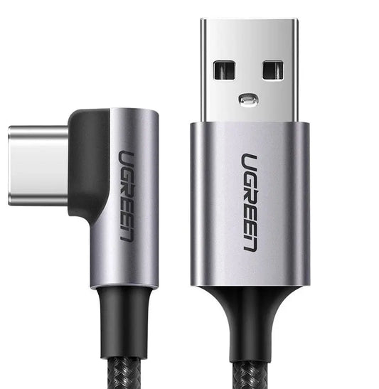 UGREEN USB-A to USB-C Cable 2m 50942 Right Angle, Space Gray Idealshop