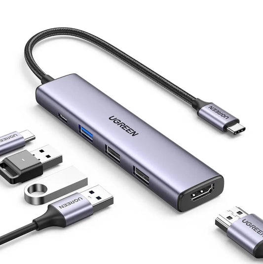 UGREEN USB-C Hub 5-in-1 15495 2 xUSB-A,USB-C,2.0,HDMI Idealshop