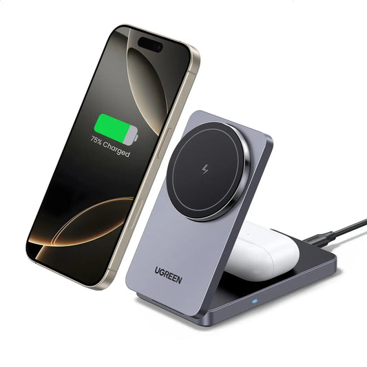 UGREEN Wireless Charger 2in1 ,20W 45056 iPhone, AirPods, Gray Idealshop