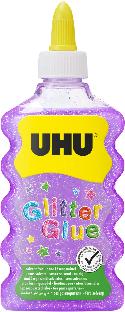 UHU Glitter Glue Maxi 510570 lila, 185g Idealshop