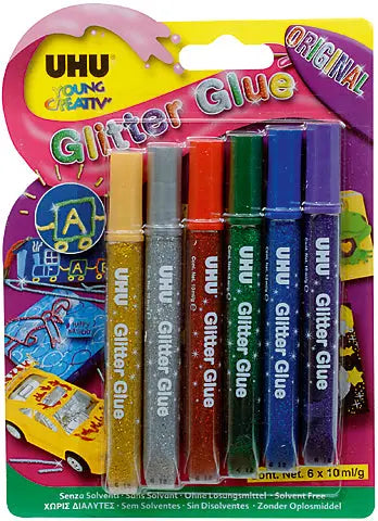 UHU Glitter Glue Original 39040 original colours 6 Stück Idealshop