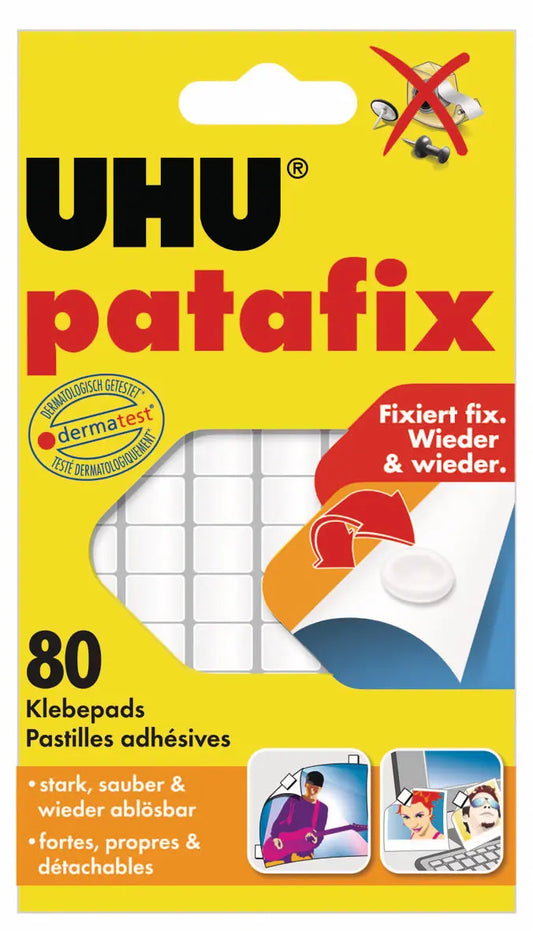 UHU Patafix Klebepads 9.5x17mm 48810 weiss, non-permanent 80 Stk. Idealshop
