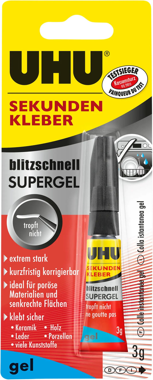 UHU Sekundenkleber 9000022 Supergel 3g Idealshop