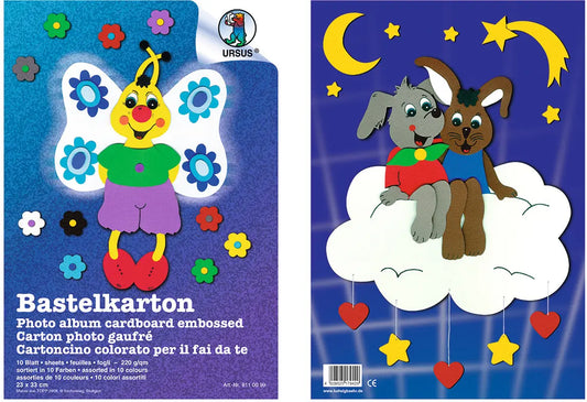 URSUS Bastelkarton 23x33cm 8110099 220g, farbig ass. 10 Blatt Idealshop