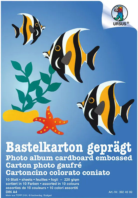 URSUS Bastelkarton A4 3924699 220g, 10 Farben ass. 10 Blatt Idealshop