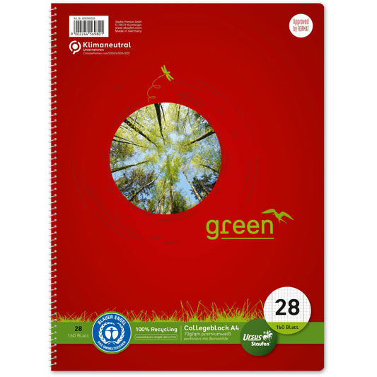 URSUS     Collegeblock green          A4 Idealshop