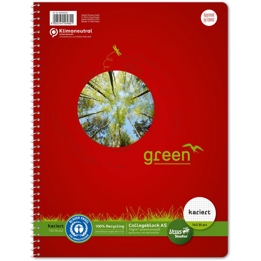 URSUS     Collegeblock green          A5 Idealshop